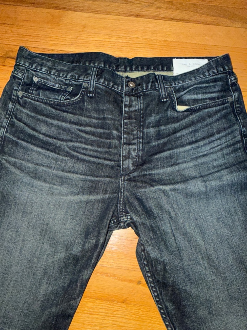 rag & bone 38/32 Men’s Slim Fit 2 Jeans in Charcoal